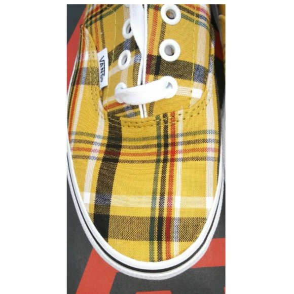 Vans Plaid Authentic Yellow/True White Men's 3.5/Women's 5  NIB - Picture 2 of 12